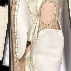 JCrew Women’s size 9.5 canvas espadrille mules NEVER WORN